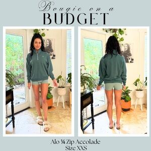 ALO Yoga Green 1/4 Zip Sweatshirt